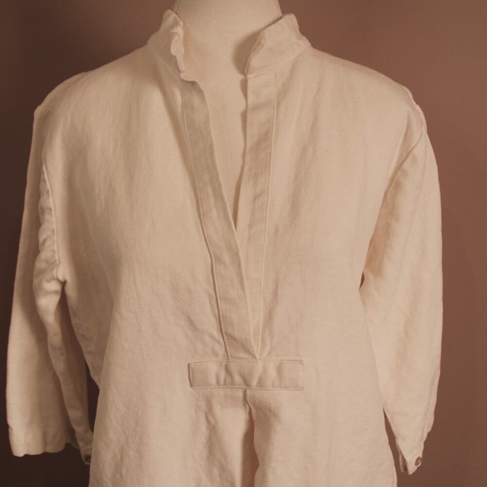 RARE Sara Ruffin Costello Dharma 3/4 Sleeve Linen Tunic sz 4